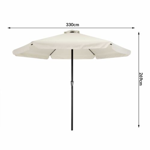 de_107006d_1.jpg Umbrelă solară LED Athens, crem, Ø330cm, protecție UV 80+