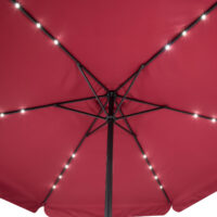 Umbrelă solară LED Athens Roșie Ø330cm Protecție UV 80+