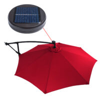 Umbrelă solară LED Haiti Roșie Ø307cm cu protecție UV 80+ și husă de protecție