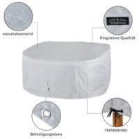 Husă de scaun Vanamo argintie, material Oxford 420D, 242x162x100cm