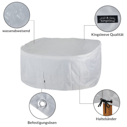 Husă de scaun Vanamo argintie, material Oxford 420D, 242x162x100cm