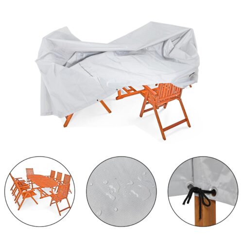Husă de scaun Vanamo argintie, material Oxford 420D, 242x162x100cm