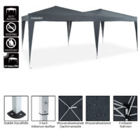 Pavilion pliabil, antracit, 3x6m, protecție UV 50+