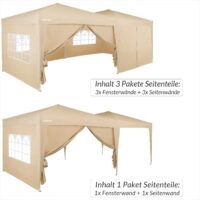 Panouri laterale pentru pavilion pliabil, set de 2, bej, 3x2m