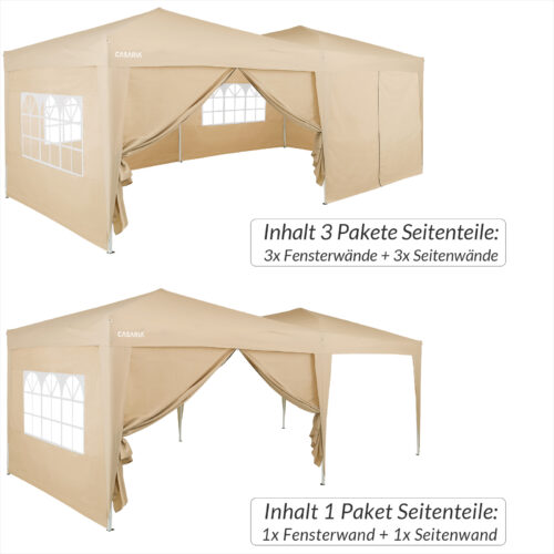 Panouri laterale pentru pavilion pliabil, set de 2, bej, 3x2m