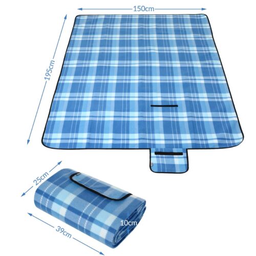 Pătură de picnic albastră/albă 1,95x1,5m