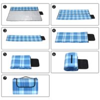 Pătură de picnic albastră/albă 1,95x1,5m
