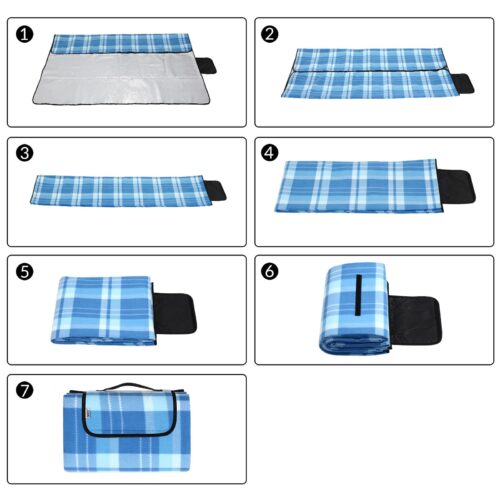 Pătură de picnic albastră/albă 1,95x1,5m
