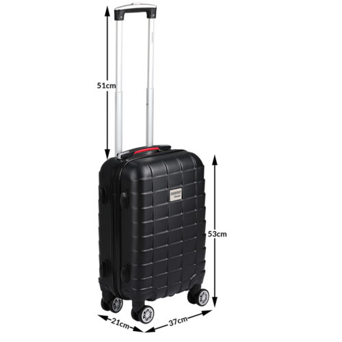 Valiză rigidă Exopack, neagră, mărimea M, ABS, 40L