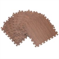Covorașe/covorașe puzzle pentru podea, set de 8 piese, aspect lemn maro