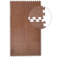 Covorașe/covorașe puzzle pentru podea, set de 8 piese, aspect lemn maro