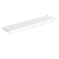 Raft de perete, raft plutitor, 90cm, alb + suport
