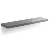 Raft de perete, raft plutitor, 90 cm, gri lucios + suport