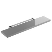 Raft de perete, raft plutitor, 110 cm, gri lucios + suport