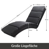 Șezlong relaxant London antracit cu funcție de masaj și încălzire