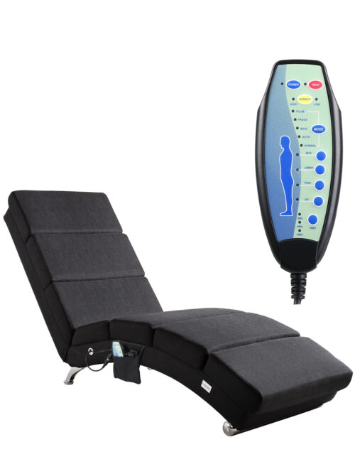 Șezlong relaxant London antracit cu funcție de masaj și încălzire