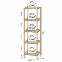 Raft independent din bambus 140x33x33cm