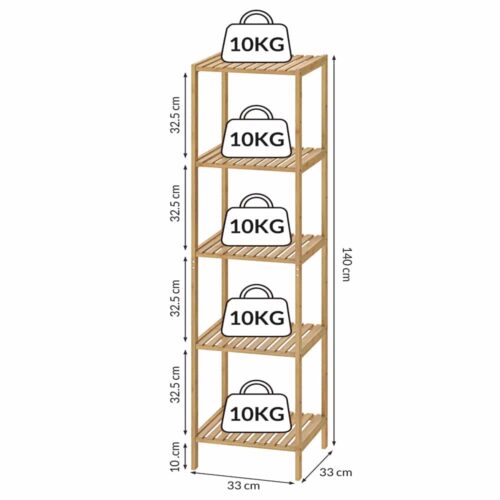 Raft independent din bambus 140x33x33cm