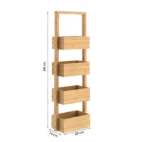 Raft de baie din bambus 88x16x28cm