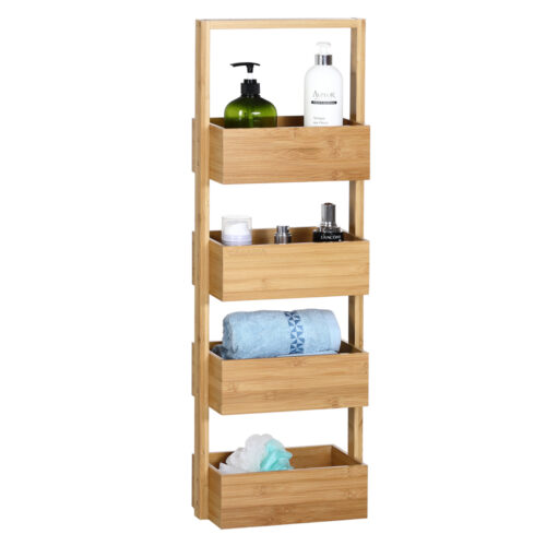 Raft de baie din bambus 88x16x28cm