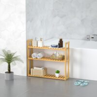 Raft de perete din bambus 54x60x15cm