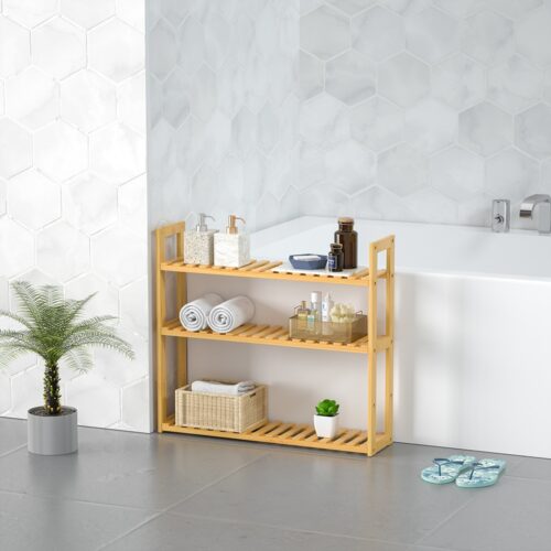 Raft de perete din bambus 54x60x15cm