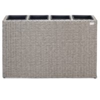 Cutie pentru flori din poliratan, crem, 95x27x60cm