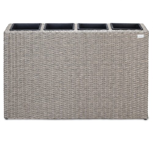 Cutie pentru flori din poliratan, crem, 95x27x60cm