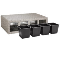 Cutie pentru flori din poliratan, crem, 95x27x60cm