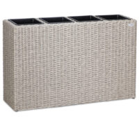 Cutie pentru flori din poliratan, crem, 95x27x60cm