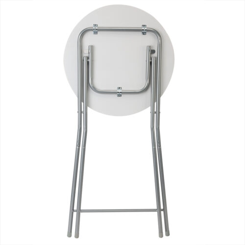 Masă pliabilă verticală Ø60cm, decor din lemn, albă
