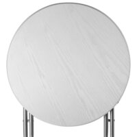 Masă pliabilă verticală Ø60cm, decor din lemn, albă