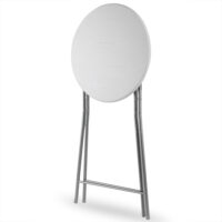 Masă pliabilă verticală Ø60cm, decor din lemn, albă