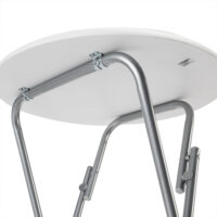 Masă pliabilă verticală Ø60cm, decor din lemn, albă