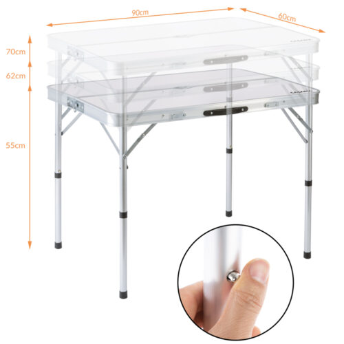 Set masa cu banci pliabile pentru camping, aluminiu alb