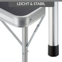 Set de scaune de camping din 3 piese, aluminiu gri, pliabil cu mâner, economisește spațiu