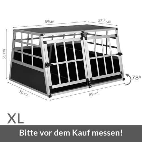 Cutie transport câini XL aluminiu 89x70x51cm
