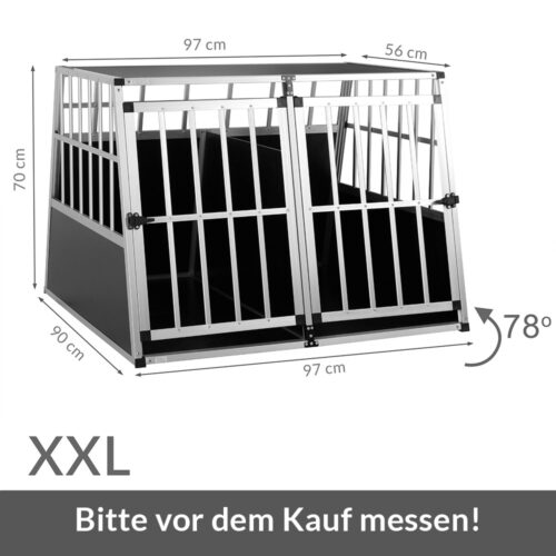 Cutie de transport pentru câini XXL 97x90x70cm aluminiu