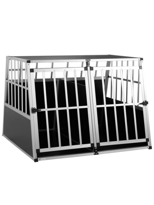 Cutie de transport pentru câini XXL 97x90x70cm aluminiu