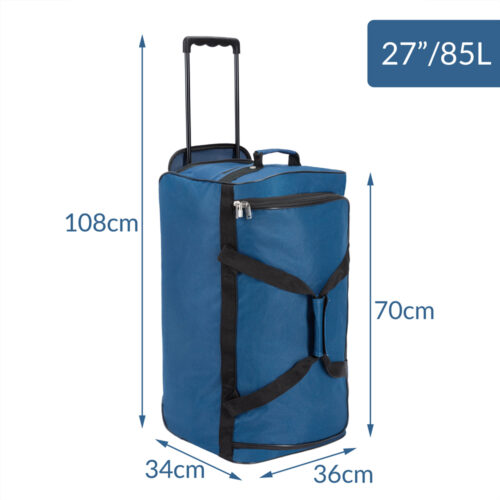 Valiză cu roți, albastră, 85L