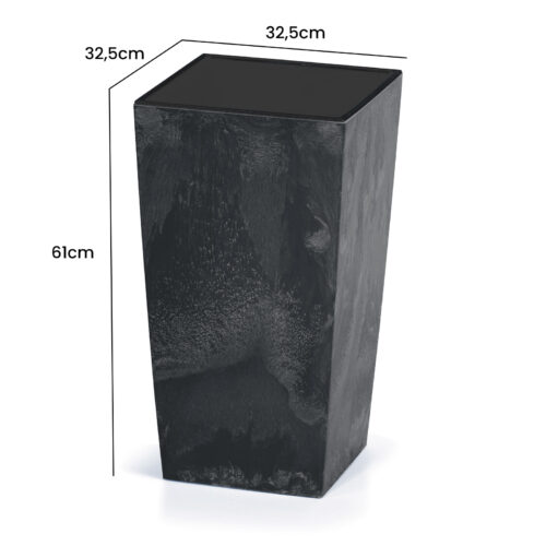 Ghiveci de flori aspect beton antracit 49L