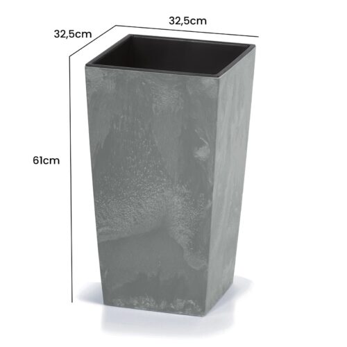 Ghiveci de flori cu aspect de beton gri 49L