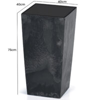 Ghiveci de flori aspect beton antracit 91L