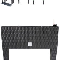 de_108518a_5.jpg Pat de grădinărit înălțat cu aspect de poliratan antracit 60x25x46cm, sistem de irigații
