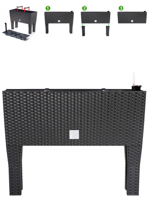 de_108518a_5.jpg Pat de grădinărit înălțat cu aspect de poliratan antracit 60x25x46cm, sistem de irigații