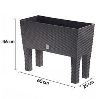 de_108518d_7.jpg Pat de grădinărit înălțat cu aspect de poliratan antracit 60x25x46cm, sistem de irigații