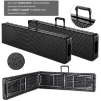 Bănci Malmö din ratan, set de 2, negre, 180 cm