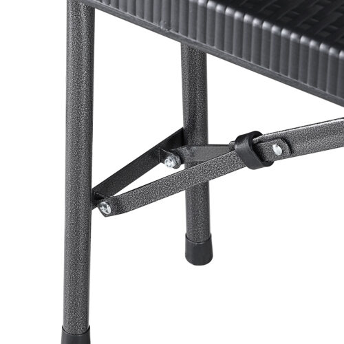 Bănci Malmö din ratan, set de 2, negre, 180 cm