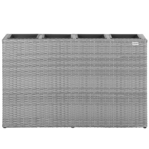 Ghiveci de flori din poliratan gri 95x27x60cm