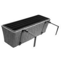 Cutie de flori din poliratan, set de 2, gri